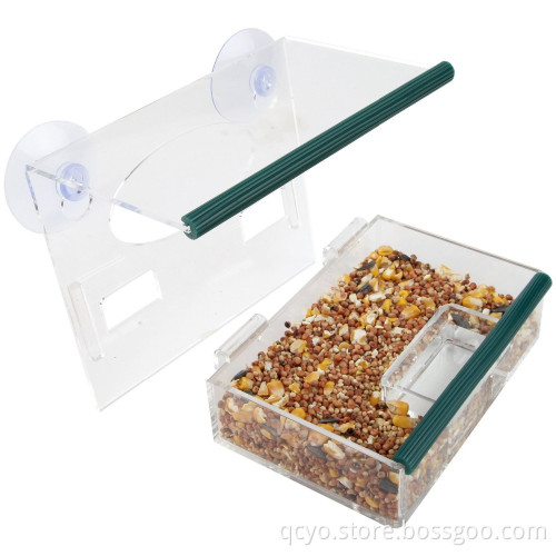 Removable Seed Tray, Strong Suction Cups acrylic Window Bird Feeder